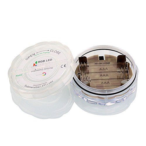 Bermud 2 Stücke Wasserdichte RGB LED Leuchten Unterwasser Licht mit Fernbedienung für Vase Base, Floral, Aquarium, Teich, Hochzeit, Halloween, Party, Weihnachten [Energieklasse A++] - 4