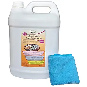 VACOS Shine Wax Car Shampoo 5 LTR with Microfibre. Clean Car with Carnauba Wax for Protection