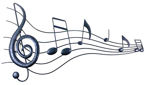 Nueva imagen de arte de pared de metal contemporáneo o la escultura - Corriente de partitura musical