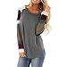 Produktbild Bovake Damen Kontrastfarbe Langarm T-shirt Lose Sweatshirt Women Lang Winter Longsleeve Warm Pullover Sweater Winterpullover Freizeit Streetwear Oberteil Tops