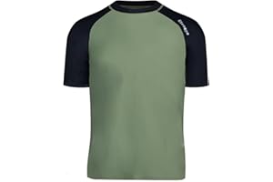 SURFEASY Men's Rash Vest Swim Shirts, Short Sleeve Quick Drying Rash Guard Base Layer Snorkeling Swimming Surfing Tops