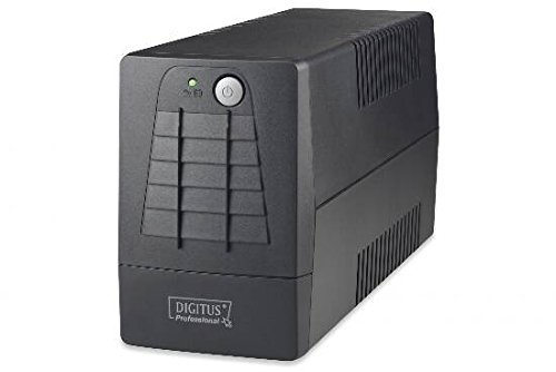 DIGITUS Professional Line-Interactive USV Anlage, 600VA/360W, 12V/7Ah x1 Batterie, 2x Schuko, AVR, RJ-11/RJ45, LED-Display