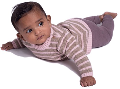 Viddia 100% Organic Cotton, Certified GOTS, Knitted Baby and Toddler Stripe Jumper Dress 0-3 months