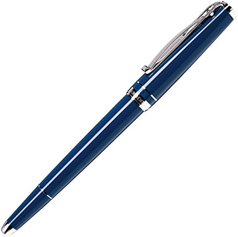 CLEO Skribent Platinum +++ Cartridge/Converter Fountain Pen +++ 18 CARAT GOLD NIB (B) +++ blue +++ HAND MADE IN GERMANY