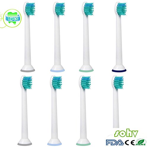Preisvergleich Produktbild 8 Stk (2x4) Sohv® Aufsteckbürsten. Philips Sonicare ProResults Mini Ersatz (hx-6024). Voll Kompatibel zu den folgenden elektrischen Zahnbürstenmodellen von Philips: DiamondClean, FlexCare, FlexCare Platinum, FlexCare(+), HealthyWhite, Sonicare 2 Series, Sonicare 3 Series, EasyClean and PowerUp.