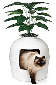Bundle & Bliss Secret Litter Box - Premium Hidden Litter Box Enclosure, Perfect for Large Cats, Doubles as Cat Furniture or Covered Cat Litter Box Furniture, Best Enclosed Cat Box Furniture, White XL