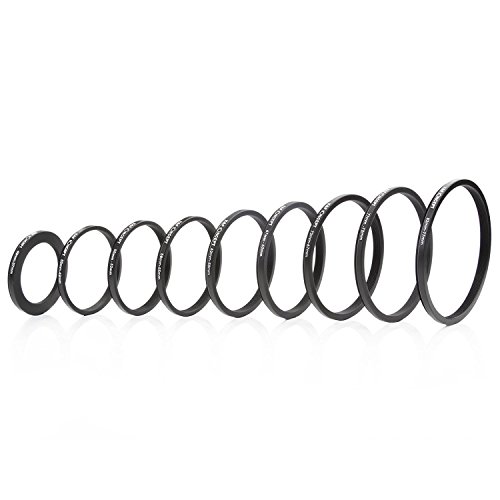 K&F Concept 18 Piezas Filtro Anillos Set Adaptador de Lentes Metal incluye 9pcs Step Up Ring y 9pcs Step Down Ring - K&F Concept