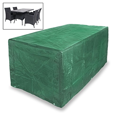 ECD Germany 200 x 160 x 70 cm Wetterfeste Gartentisch und Stühle Abdeckung Atmungsaktives Polyäthylengewebe Schutzhülle