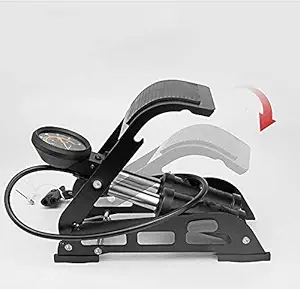 Frixen Double Cylinder Foot Air Pump, Precision Pressure Gauge High Pressure Pedal Inflator, Portable Foot Air Mercury for Ball, Bicycle, Scooter, Motorcycle, Car Pumping, Toys Balls Inflatable