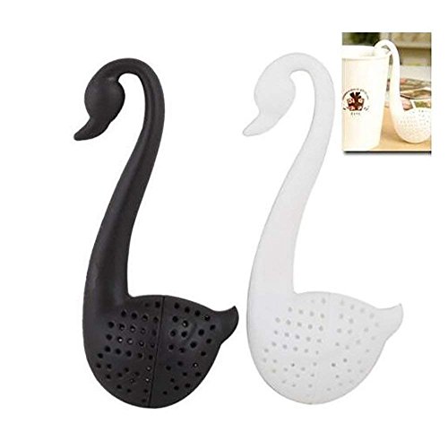 Preisvergleich Produktbild Unicoco Teezubereiter aus Kunststoff in Zygne-Form für Tee, zufällige Farbauswahl