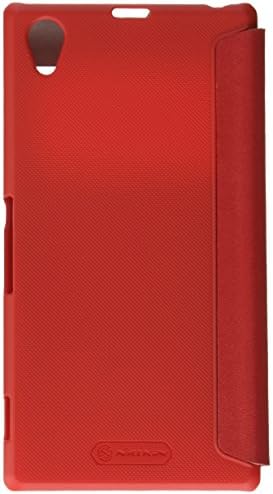 Nilkin PU Leather Cover Matte Back Hard Case for Sony Xperia Z1 L39H - Retail Packaging - Red