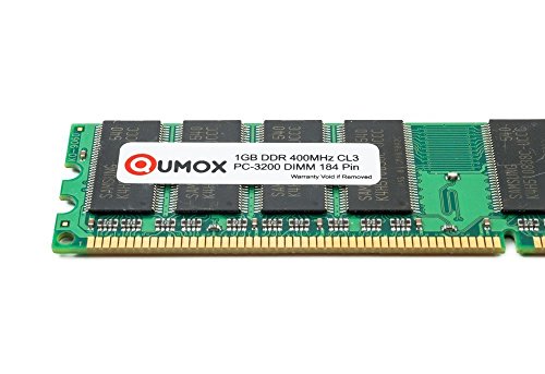 QUMOX Memoria DDR DIMM 2GB 2 x 1GB  400Mhz PC3200  184PIN  para Computadora de Escritorio