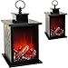 Produktbild Unbekannt LED Kaminfeuer - große Laterne - mit Timer - echter Kamin Flammen Effekt - 29 cm - Batterie betrieben - kabellos - Innen & Außen - aus Kunststoff + Glas - Kam..