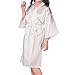 Produktbild Hibote Blumenmädchen Satin Kimono Roben Hochzeit Brautjungfer Robes Kinder Bademantel Nachtwäsche Nachthemd Weiß 10/7-9Y