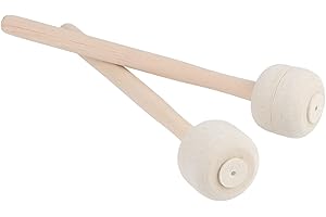 JOYZAN Trommelstock aus Holz, Holzschlägel, kleine Musiktrommelstöcke Paukenstock Holzgriff Bassdrumschlägel Schlagzeugpercussion Drumsticks Percussion Instrumental Schlagzeug Schlägel Filz Drum Sticks