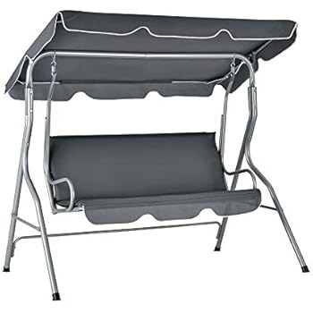 [casa.pro] Hollywoodschaukel 170x110x153cm Dunkelgrau Gartenschaukel