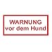 Produktbild Aufkleber Warnung vor dem Hund rot 20 x 8 cm - Bissiger Hund Warnschild NEU