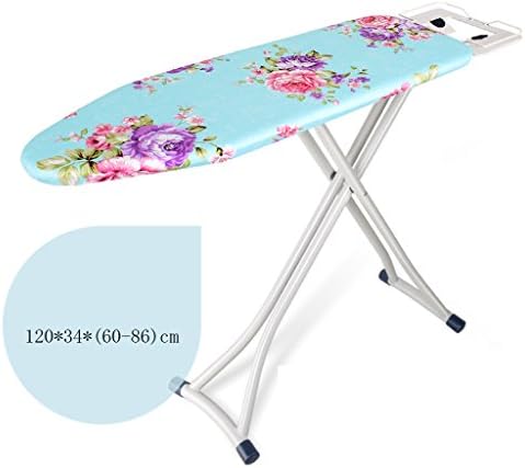 Ironing Board Cotton Twill + Double Anti-hot Knit Mat Steel Mesh Panel Extended Version Fold Ultra-stable Household Adjustable Height Electric Iron Plate Ironing Clothes Rack 120*34*60-86cm ( Color : 4 )