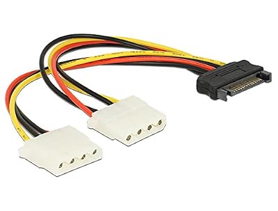 DeLOCK SATA 15broches > 2 x 4broches Molex Femelle 20cm - Câble (Mâle/femelle, Multi)