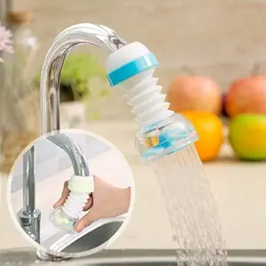 Minternity PVC 360 Degree Rotation Water Saving Faucet Adjustable Water Valve Splash Regulator Water Filter Tap Kitchen Accessories (Multi Color, Painted Finish)