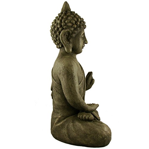 Stein Buddha Antik massiv Steinfigur Skulptur Feng Shui Garten Deko Statue - 3