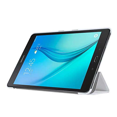 Samsung Galaxy tab A 9.7 Hülle, IVSO Hohe Qualität PU Leather Tasche Case Schutzhülle Cover, mit Standfunction, Auto Sleep, Slim Smart Cover Style Leder Folio Schutzhülle NUR geeignet für Samsung Galaxy Tab A T550N/T555N 24,6 cm (9,7 Zoll) WiFi Tablet PC, Weiß - 2