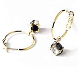❤DISEÑO: Los pendientes aro con colgantes de bola pequeña de crystal diseñados específicamente para mujeres son tu elegancia favorita y tu elección perfecta.