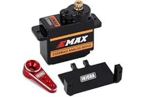 INJORA Serwo steruj?ce serwo RC z uchwytem do monta?u serwo i ramieniem do modelu ?odzi RC cz??ci osiowe SCX24 AX24 cz??ci aktualizacyjne (czerwony)