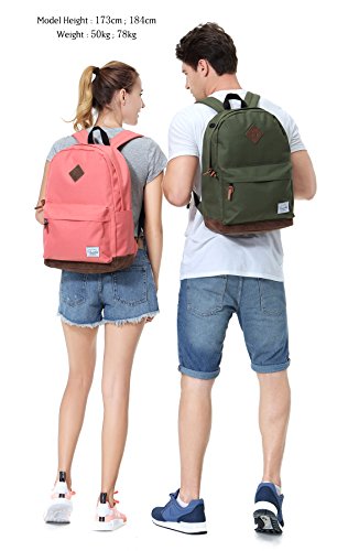 VASCHY Leichte Schulrucksack M  dchen Rucksack f  r Frauen Wasserabweisend Schulrucksack Jugendliche Reise Rucksack passt 14-Zoll-Laptop  Wassermelone