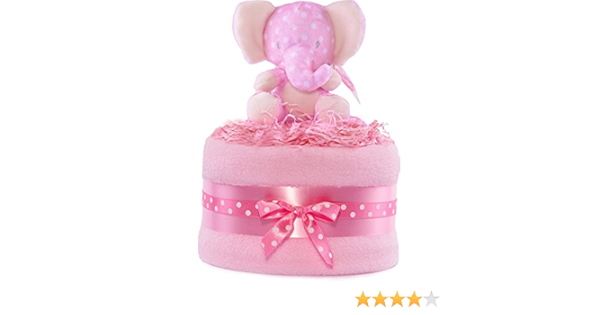 Gateau De Couches Jungle Elephant Rose Et Blanc Panier Cadeau Pour Bebe Amazon Fr Bebe Et Puericulture