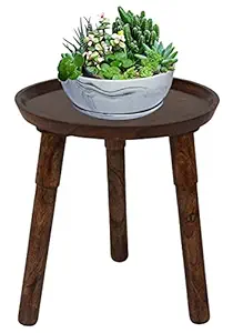 Vudy Mid Century Plant Stand, Indoor Tall Plant Stand Wood Planter Holder for Flower Pots, Small Round Side Table, End Table, Modern Home Decor 18 INCHES