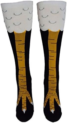 Women Knee-High Socks Chicken Legs Cartoon Cosplay Stockings Cotton Novelty Gift Sock ( Color : Yellow , Size : One size )