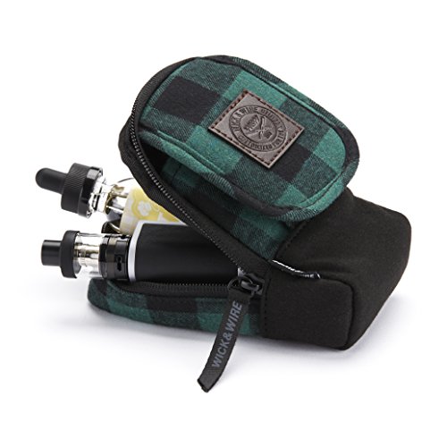 Funda para cigarrillos electrónicos/vaporizadores - Compatible con box mods mecánicos, e-líquido, baterías, tanques y accesorios - Wick and Wire (Stash Verde)