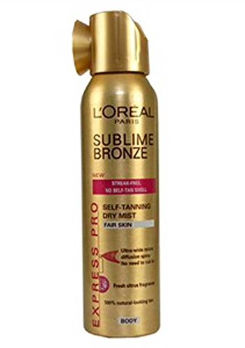 L'OREAL SUBLIME BRONZE SELF TANNING DRY MIST BODY SPRAY  FOR FAIR SKIN - 150ML