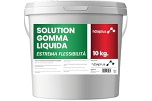 H2OPLUS Gomma Liquida SOLUTION Nero 10 KG · Catramina Liquida Impermeabilizzante · Applicazioni in Interno e in Esterno · Sigillare infiltrazioni d acqua nel Legno, Cemento, PVC, Ferro Ossidato, Tetti