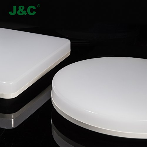 J&C® 2 Jahre Garantie Ø280*48mm 18W 1550LM IP44 LED Feuchtraumlampe Deckenleuchte Neutralweiß 4000K-4500K RA?80 90% Sparen Rund Hell wie 100W Traditionelle Lampe - 6