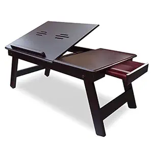 Decorasia Wooden Laptop Table, Study Table, Portable Bed Tray, Book Stand, Multipurpose Table With Foldable Legs