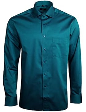 Eterna Herrenhemd Langarm Modern Fit Blau Businesshemd Büro Hemd Freizeit Hemden Bügelfrei Baumwolle XXL/45