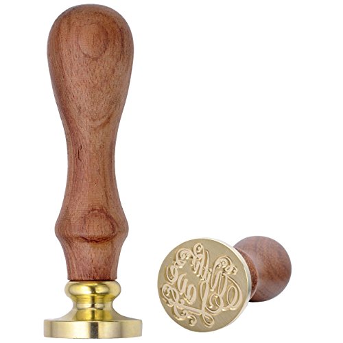 Mangostyle Vintage-Stil Wachs Siegelstempel Dekorativer Siegel Petschaft Holzgriff Brief mit verschidene Gravur (With Love) - 2