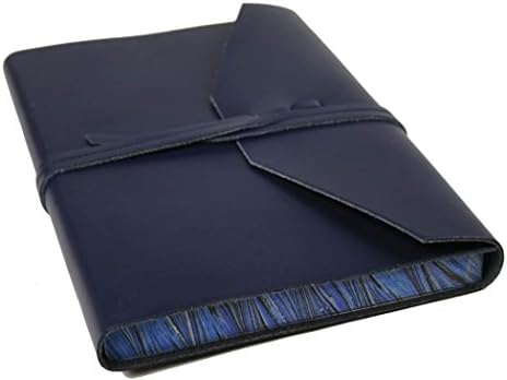 LEATHERKIND Positano Leather Journal Navy, A5 (15x21cm) Lined Pages - Handmade in Italy