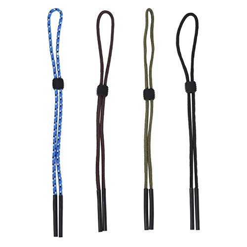 Mudder Sport-Sonnenbrille Eyewear Strap, Brille Cord Brillenband Sunglasses Retainer mit Gummigriff (einstellbar Toggle)- 4 Stück