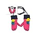 Babe Mall Inc® Charming Bright-colored Plus Warm Winter Gloves/Mittens with Pompom and Rope for Baby girls-- Rose Red+random gift
