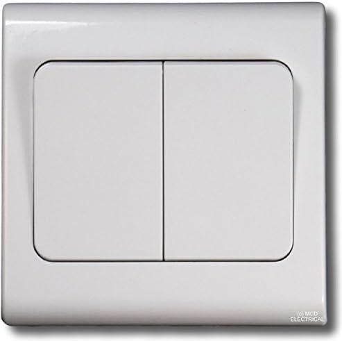 Deta S1346 Wide Rocker Light Switch 2 Gang 2 Way SP 10 Amp