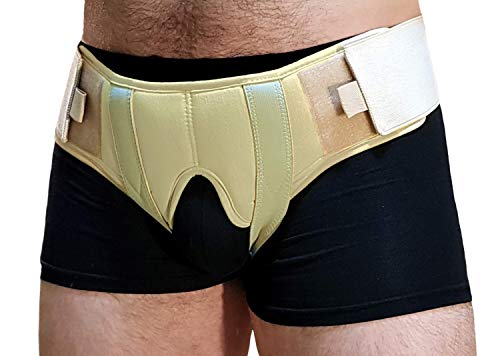 Cinturón para Hernia Inguinal Para los Hombres di aHeal - Soporte Doble Correa de compresión ajustable alivio del dolor de ingle - Tamaño 3: 102.5-110 CM; 40.35-43.31