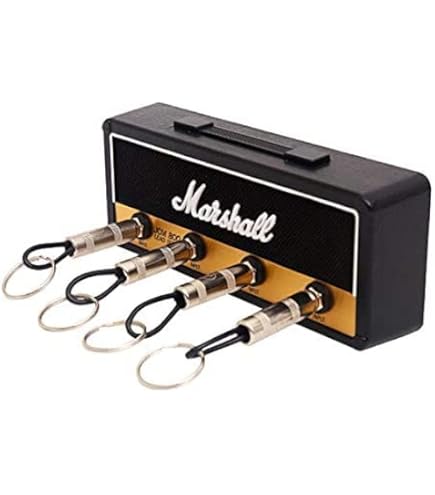 Alnicov Portachiavi con Montaggio a Parete Ganci per Chiavi con Amplificatore per Chitarra per Amanti dei Musicisti con 4 Portachiavi con spinotto per Chitarra (B