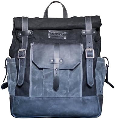 Genuine leather bag. Designers rucksack for laptop (Grey)