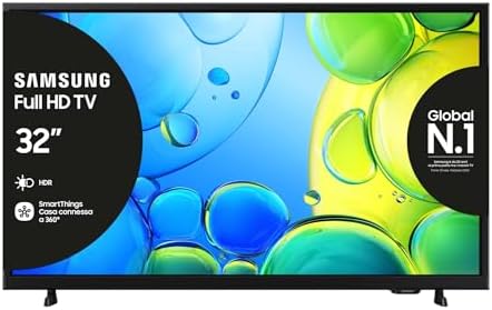 Samsung Full HD Smart TV 32'' UE32F6000FUXZT FHD, Hyper Real Processor, HDR & Pur Color, Smart Experience, OTS Lite & Adaptive Sound, SlimLook Design, PACCHETTO INTRATTENIMENTO, 2025