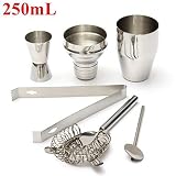  5pcs Bar Drink 250mL Stainless Steel Cocktail Shaker Jigger Mixer Set Bartender Tools