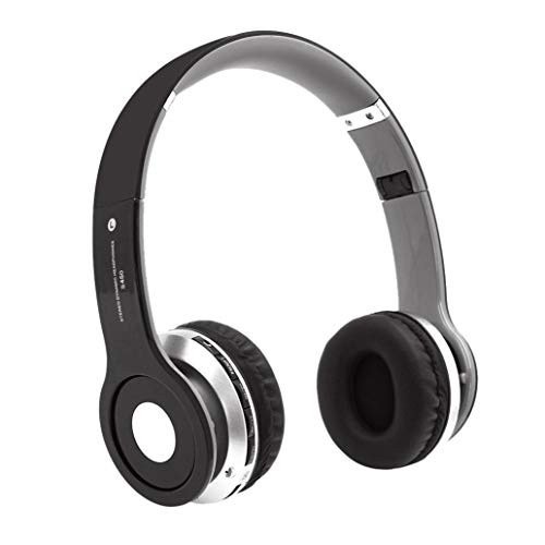 Preisvergleich Produktbild samLIKE Noise Reduction HiFi-Kopfhörer Bluetooth Kabellos Headphone Unterstützung TF-Karte Headset mit Mikrofon Speaker für iPhone, Android Smartphones PC und MP3 Players usw ( Schwarz)