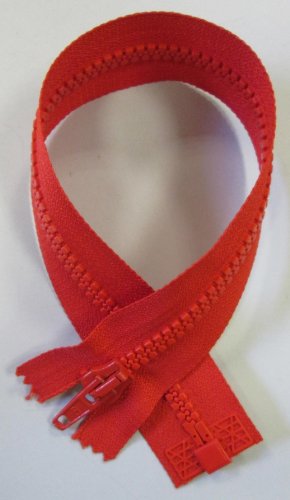 Reißverschluß Kunststoff teilbar für Jacken 30 cm rot